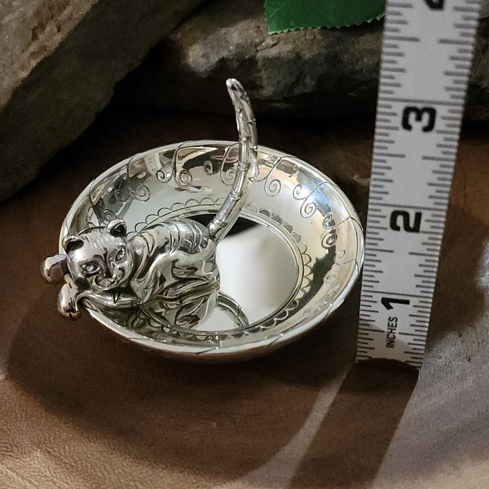 Brighton Silver Plated Kitty Kaddy Cat Trinket Ring Holder Dish